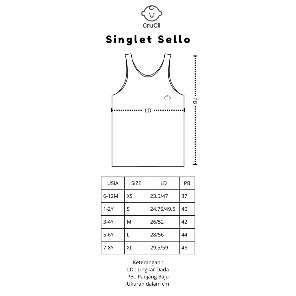 Crucil Factory Singlet Silly Sello - kaos dalam anak - singlet anak - low price - bahan soft ramah untuk kulit - cewek dan cowok - Image 7