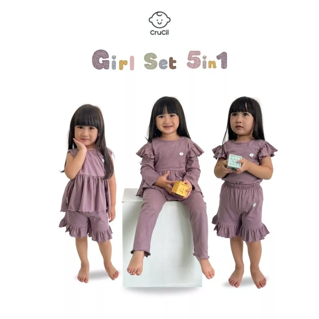 CruCil Factory Baju Kaos Anak Basic Set 5in1 (6m - 8y) - Gambar 3