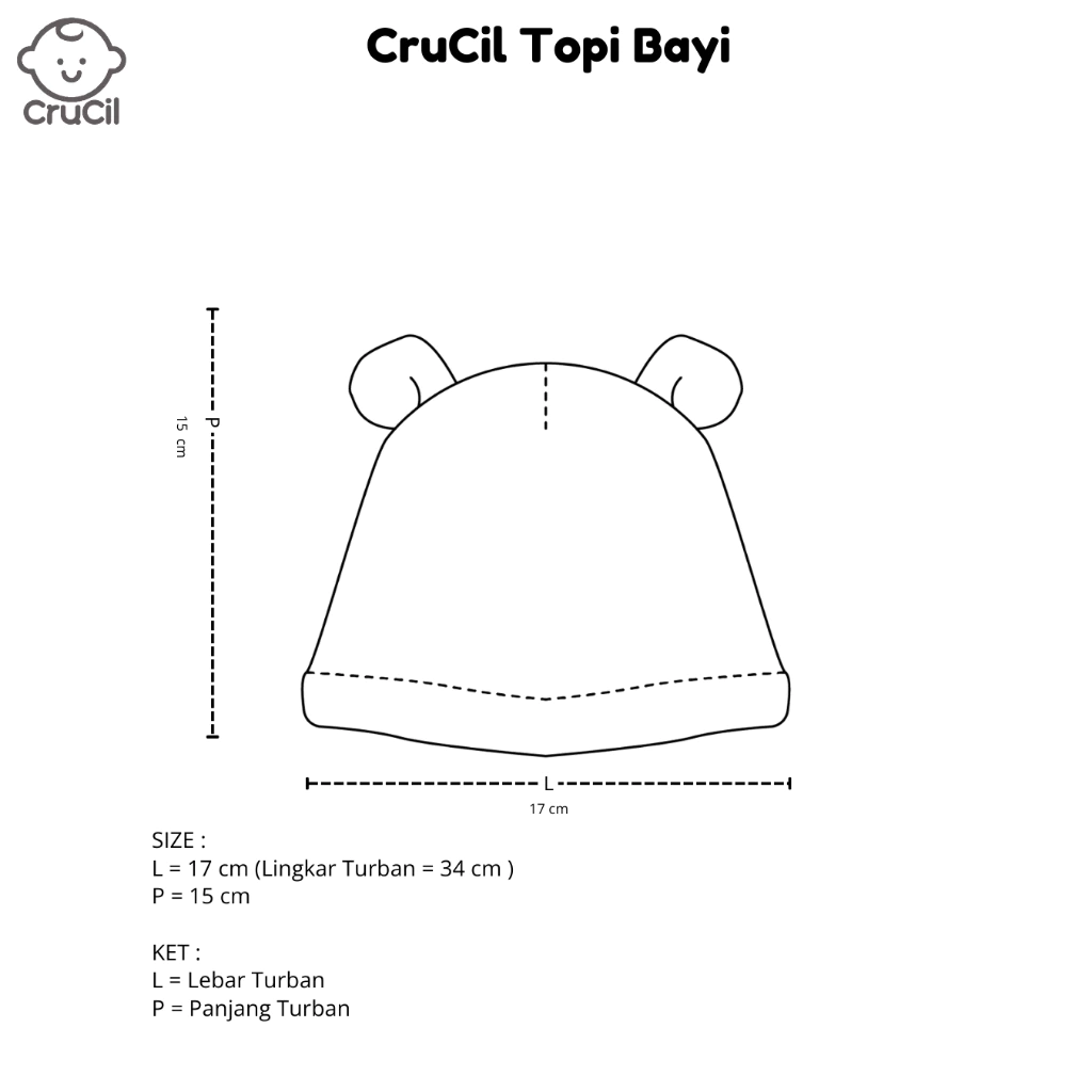Crucil Factory Topi Bayi - New Born - Gambar 8