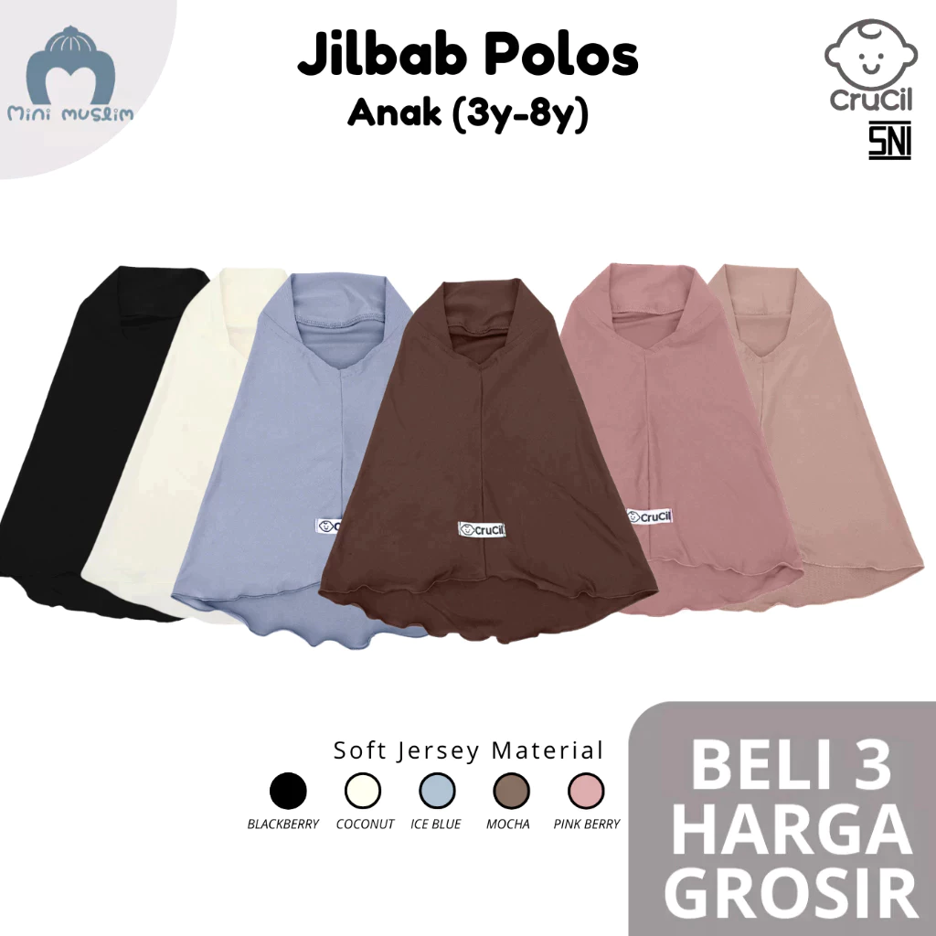 CruCil Factory Jilbab Polos Anak (3 - 8y)