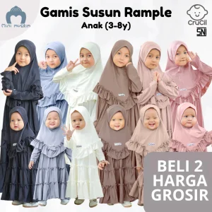 CruCil Factory Baju Gamis Susun Rample Anak (3y - 8y)