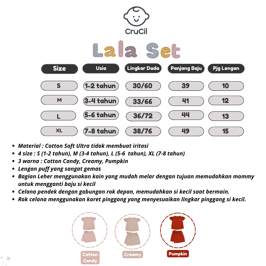 CruCil Factory Kaos Lala Set Anak (1 - 8y) - Gambar 8