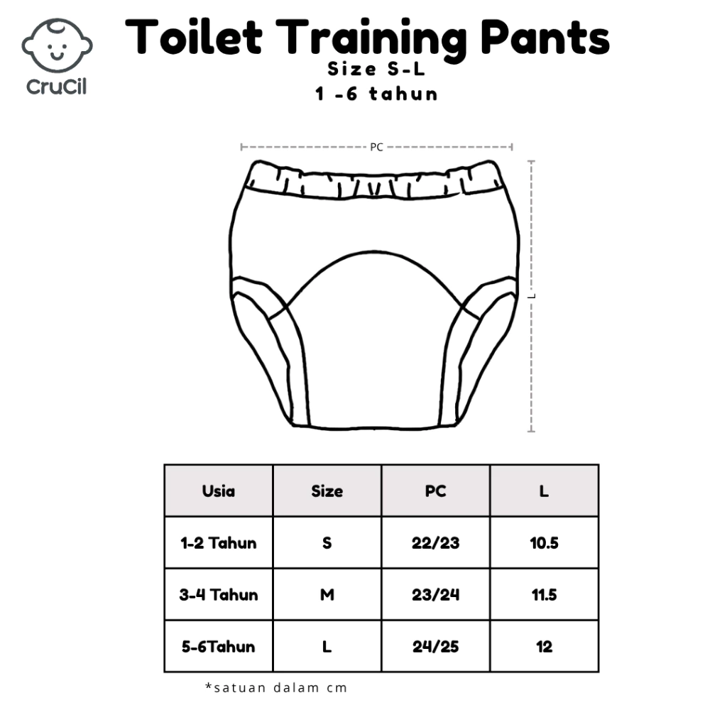 CruCil Toilet Training Pants – Celana Anak Anti Bocor (Ukuran S–L) - Image 4